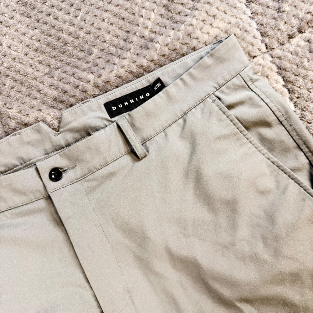 Dunning Golf Pants Mens 38x32 Gray Performance Stretch Flat Front Trousers